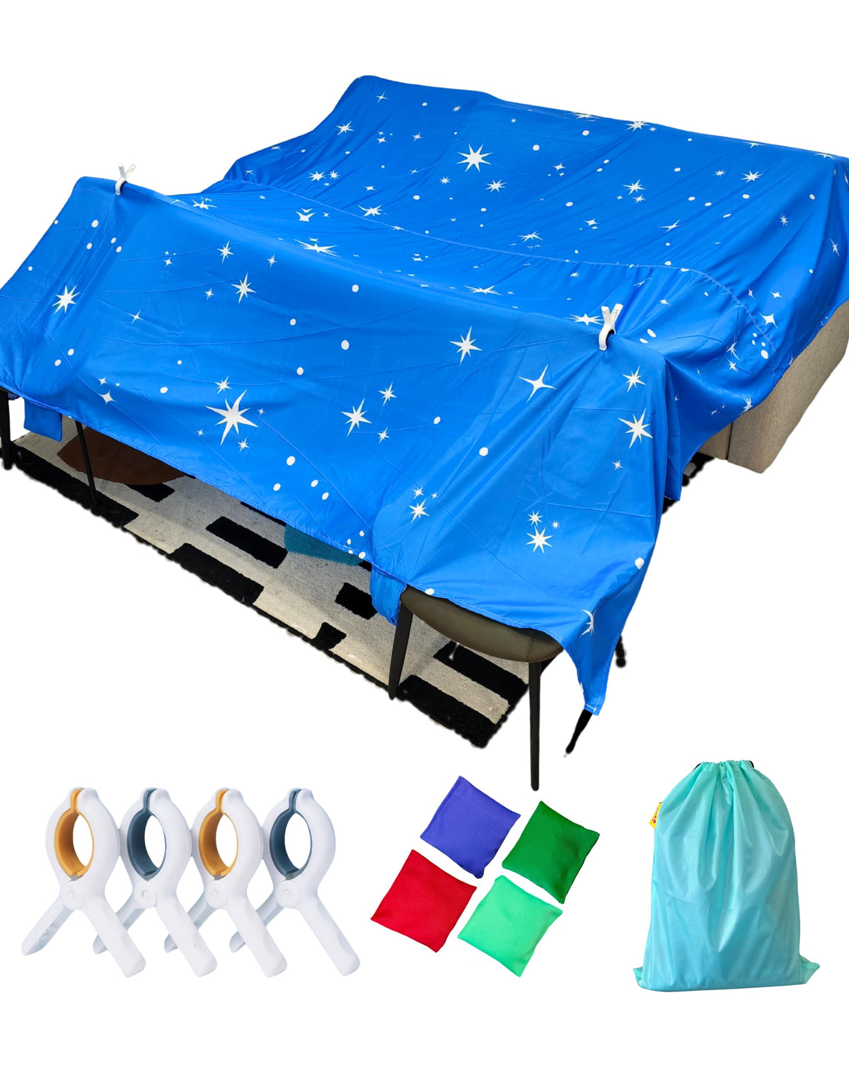 Blanket Fort Building Kit- Sky Blue