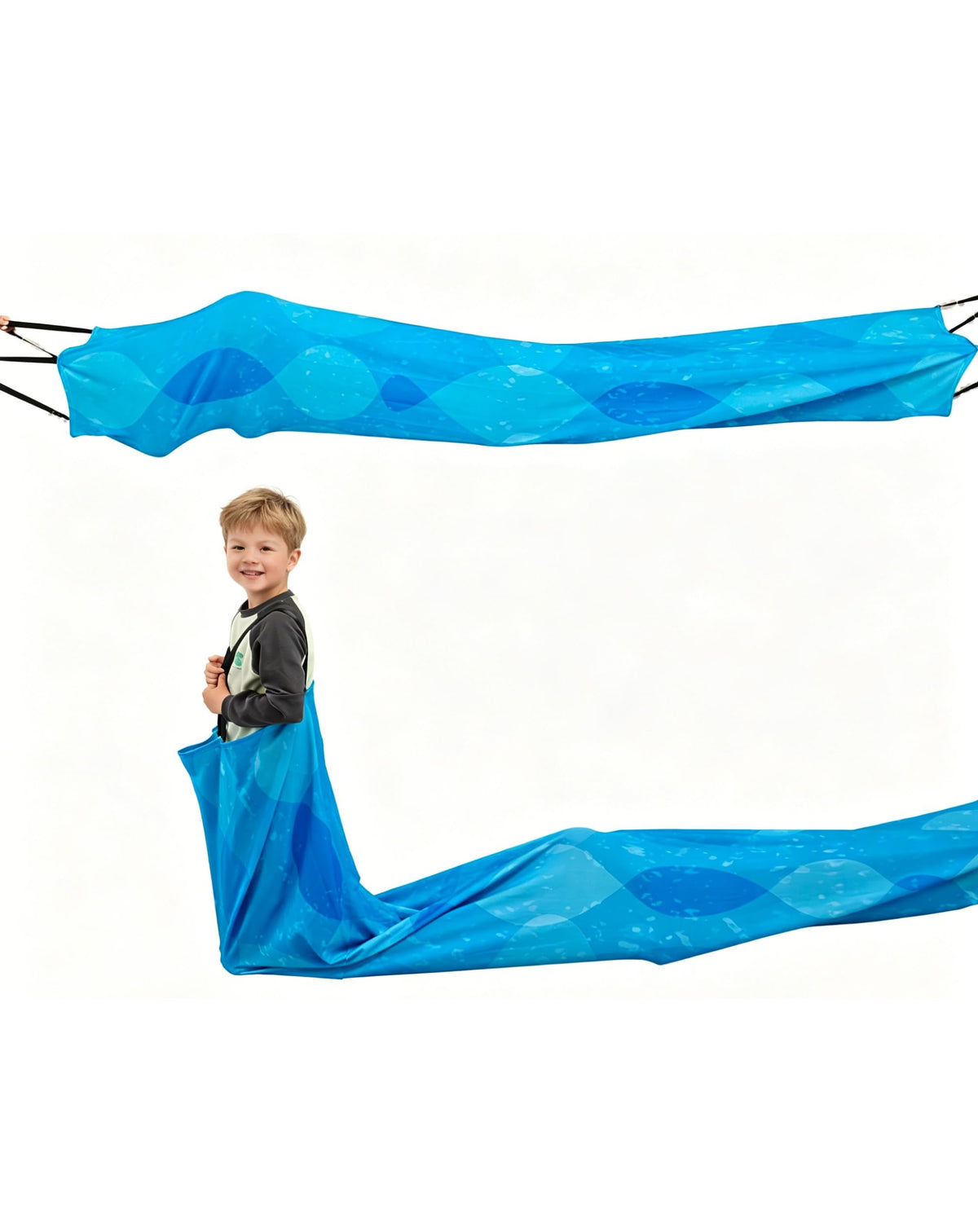10 Ft Sensory Compression Tunnel for Kids- Lake Blue
