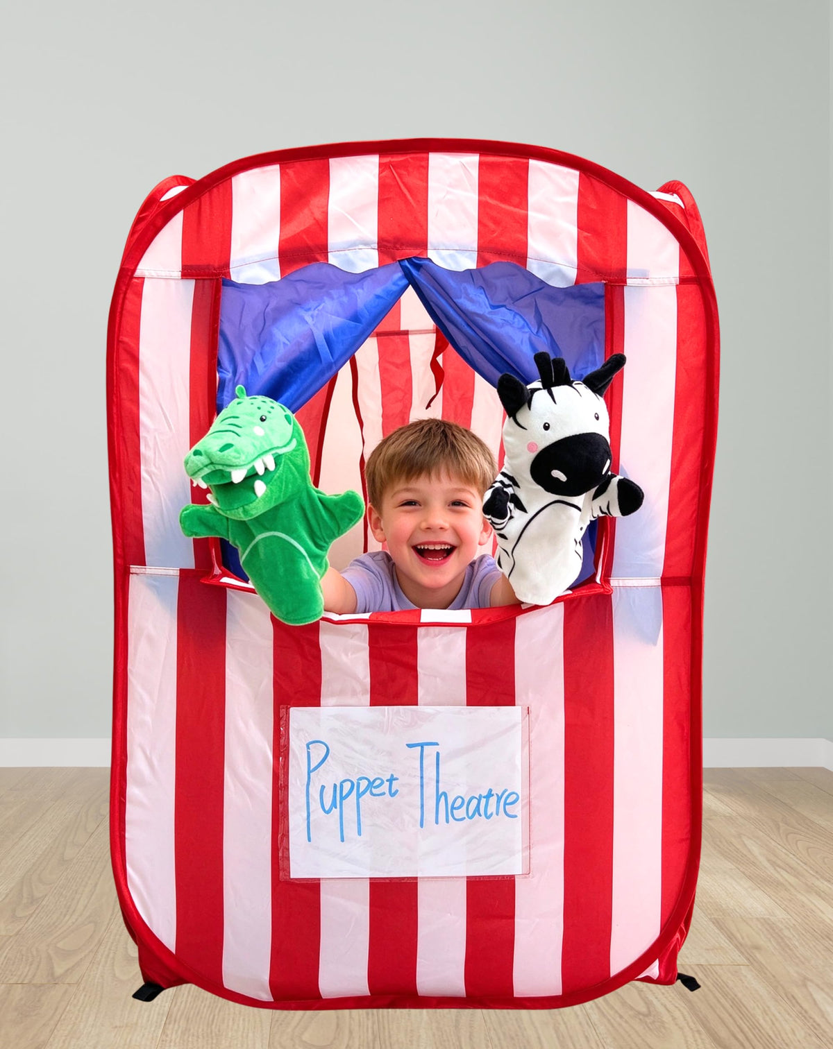 Pop-up Puppet Theater 28"x 28"x 41", Lemonade Stand & Pretend Playhouse