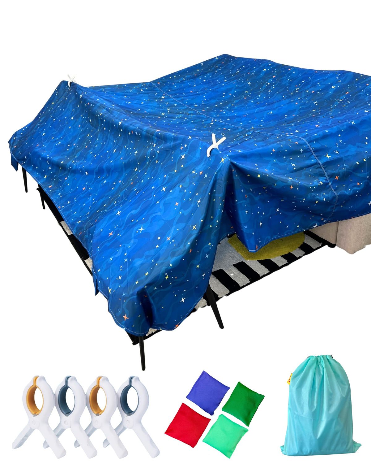 Blanket Fort Building Kit- Deep Blue