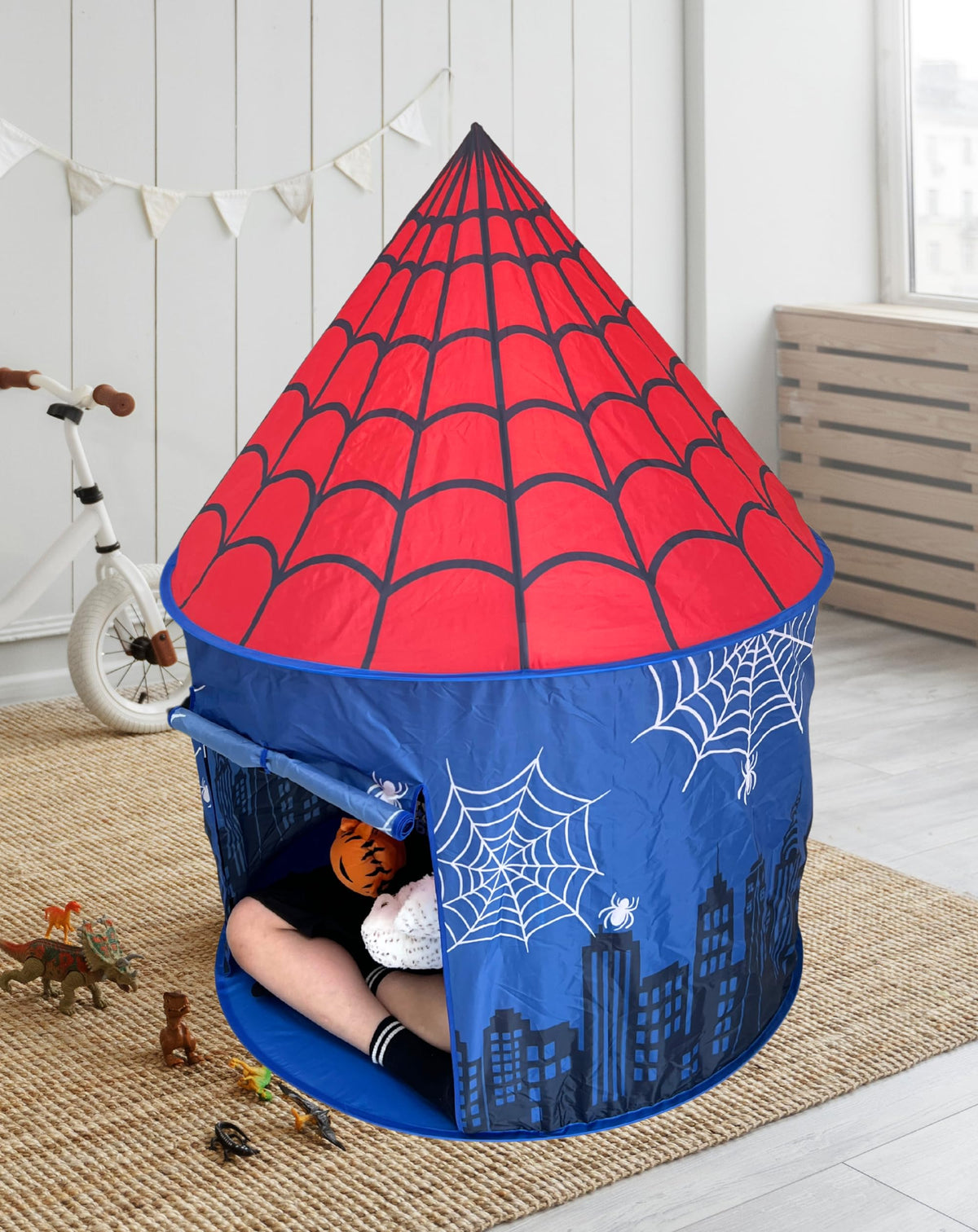 Kids Pop-up Play Tent, Portable Spider Tent for Boys & Girls, Indoor Playhouse
