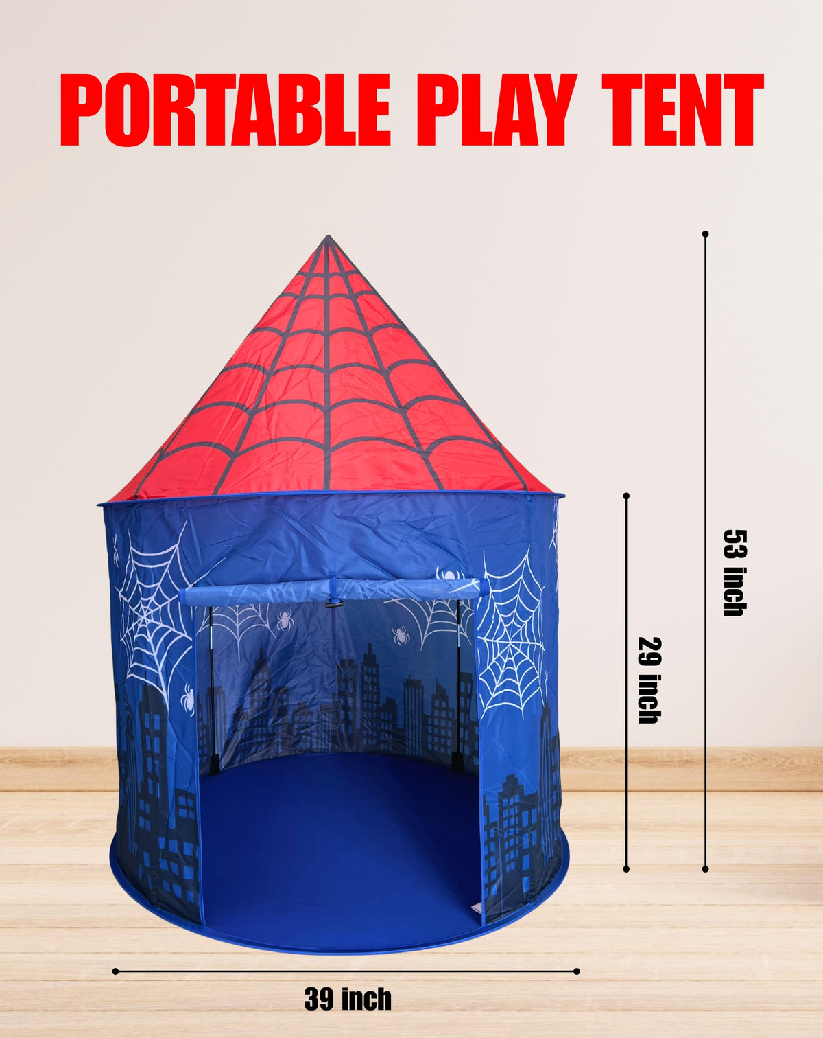 Kids Pop-up Play Tent, Portable Spider Tent for Boys & Girls, Indoor Playhouse