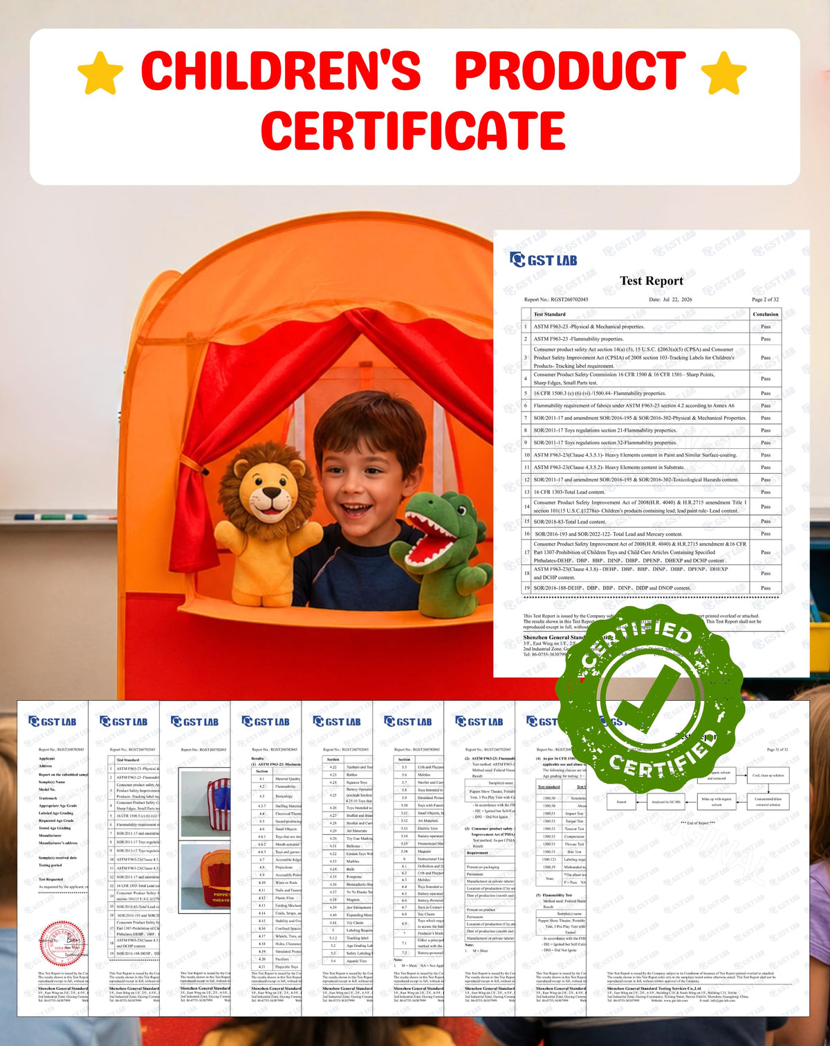 Puppet Theater for Kids, Pop-up Kids Play Tent